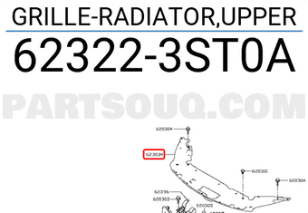 Nissan 623223ST0A GRILLE-RADIATOR,UPPER