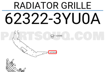 Nissan 623223YU0A RADIATOR GRILLE
