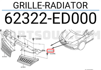 Nissan 62322ED000 GRILLE-RADIATOR