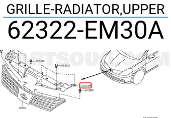 Nissan 62322EM30A GRILLE-RADIATOR,UPPER