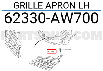 Nissan 62330AW700 GRILLE APRON LH