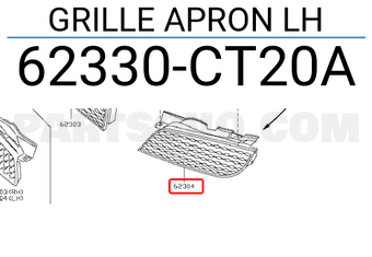Nissan 62330CT20A GRILLE APRON LH