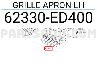 Nissan 62330ED400 GRILLE APRON LH