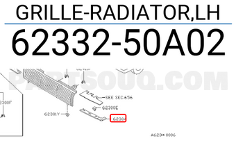Nissan 6233250A02 GRILLE-RADIATOR,LH
