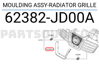 Nissan 62382JD00A MOULDING ASSY-RADIATOR GRILLE