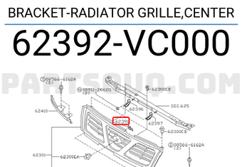 Nissan 62392VC000 BRACKET-RADIATOR GRILLE,CENTER