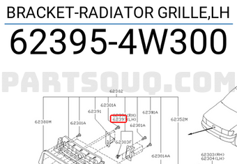 Nissan 623954W300 BRACKET-RADIATOR GRILLE,LH