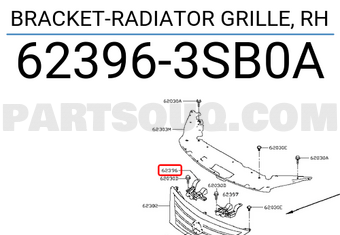 Nissan 623963SB0A BRACKET-RADIATOR GRILLE, RH