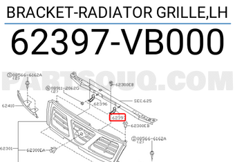 Nissan 62397VB000 BRACKET-RADIATOR GRILLE,LH