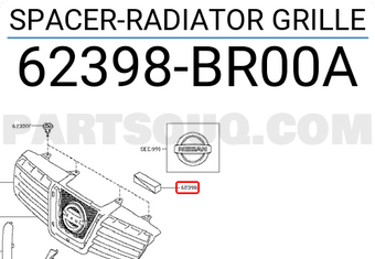 Nissan 62398BR00A SPACER-RADIATOR GRILLE