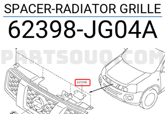 Nissan 62398JG04A SPACER-RADIATOR GRILLE