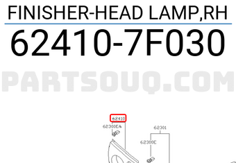 Nissan 624107F030 FINISHER-HEAD LAMP,RH