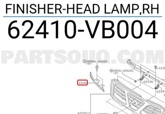Nissan 62410VB004 FINISHER-HEAD LAMP,RH