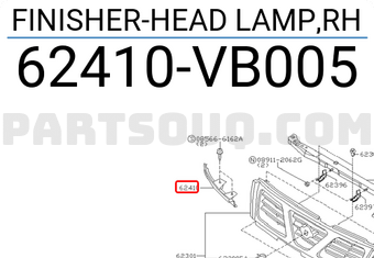 Nissan 62410VB005 FINISHER-HEAD LAMP,RH
