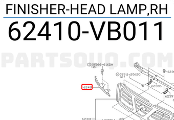 Nissan 62410VB011 FINISHER-HEAD LAMP,RH