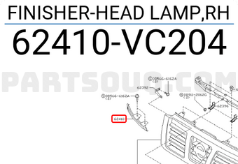 Nissan 62410VC204 FINISHER-HEAD LAMP,RH