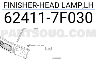 Nissan 624117F030 FINISHER-HEAD LAMP,LH