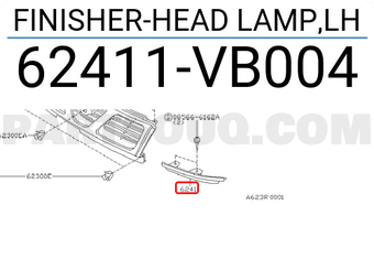 Nissan 62411VB004 FINISHER-HEAD LAMP,LH