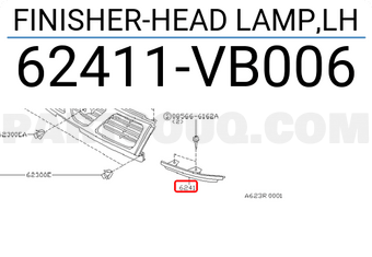 Nissan 62411VB006 FINISHER-HEAD LAMP,LH