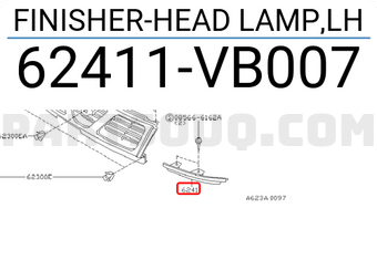Nissan 62411VB007 FINISHER-HEAD LAMP,LH