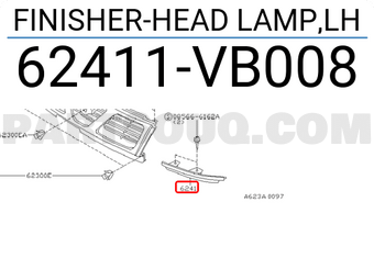 Nissan 62411VB008 FINISHER-HEAD LAMP,LH