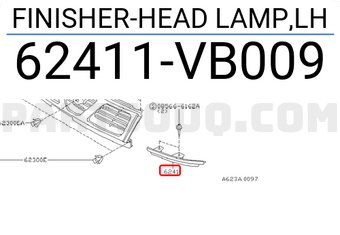 Nissan 62411VB009 FINISHER-HEAD LAMP,LH