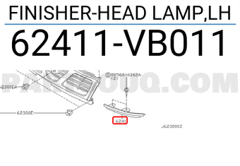 Nissan 62411VB011 FINISHER-HEAD LAMP,LH