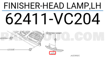 Nissan 62411VC204 FINISHER-HEAD LAMP,LH