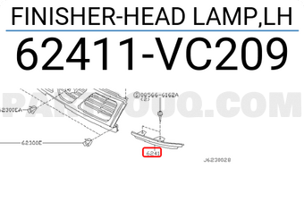 Nissan 62411VC209 FINISHER-HEAD LAMP,LH
