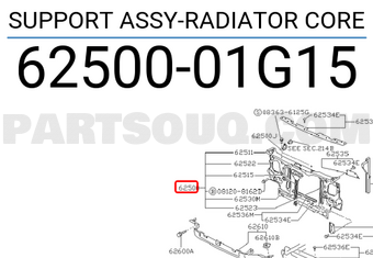 Nissan 6250001G15 SUPPORT ASSY-RADIATOR CORE