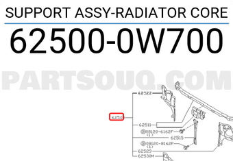 Nissan 625000W700 SUPPORT ASSY-RADIATOR CORE