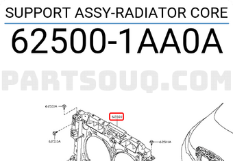 Nissan 625001AA0A SUPPORT ASSY-RADIATOR CORE