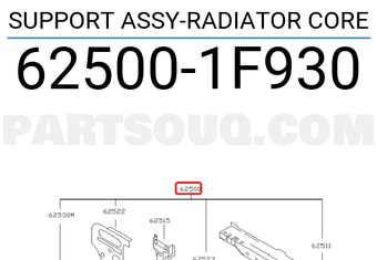 Nissan 625001F930 SUPPORT ASSY-RADIATOR CORE