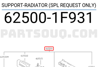 Nissan 625001F931 SUPPORT-RADIATOR (SPL REQUEST ONLY)