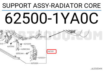 Nissan 625001YA0C SUPPORT ASSY-RADIATOR CORE