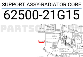 Nissan 6250021G15 SUPPORT ASSY-RADIATOR CORE