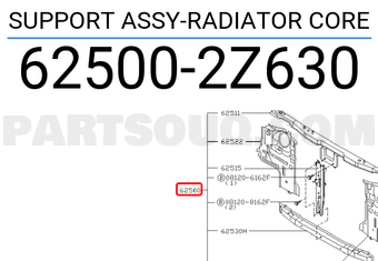 Nissan 625002Z630 SUPPORT ASSY-RADIATOR CORE