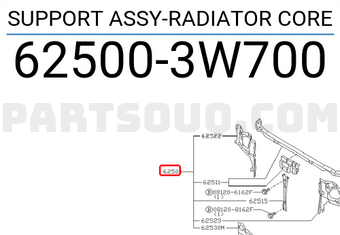 Nissan 625003W700 SUPPORT ASSY-RADIATOR CORE