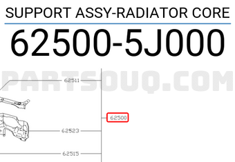 Nissan 625005J000 SUPPORT ASSY-RADIATOR CORE