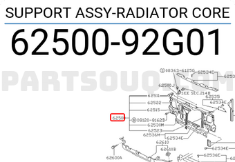 Nissan 6250092G01 SUPPORT ASSY-RADIATOR CORE