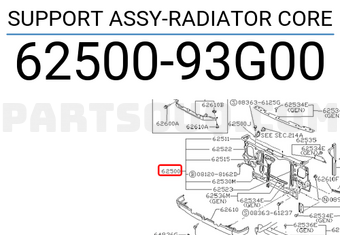 Nissan 6250093G00 SUPPORT ASSY-RADIATOR CORE