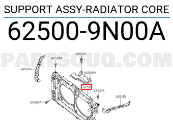 Nissan 625009N00A SUPPORT ASSY-RADIATOR CORE