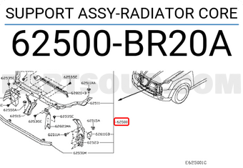 Nissan 62500BR20A SUPPORT ASSY-RADIATOR CORE