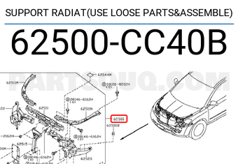 Nissan 62500CC40B SUPPORT RADIAT(USE LOOSE PARTS&ASSEMBLE)