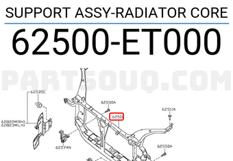 Nissan 62500ET000 SUPPORT ASSY-RADIATOR CORE
