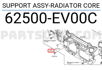 Nissan 62500EV00C SUPPORT ASSY-RADIATOR CORE