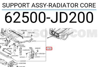 Nissan 62500JD200 SUPPORT ASSY-RADIATOR CORE