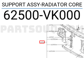 Nissan 62500VK000 SUPPORT ASSY-RADIATOR CORE