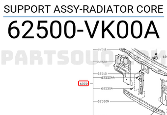 Nissan 62500VK00A SUPPORT ASSY-RADIATOR CORE