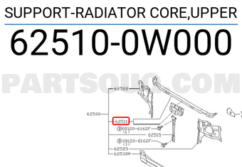 Nissan 625100W000 SUPPORT-RADIATOR CORE,UPPER